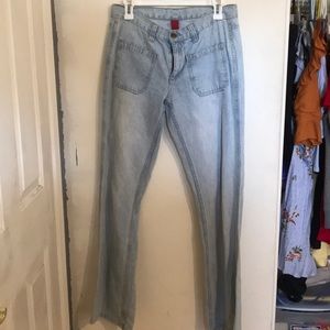 Mid rise flare jeans